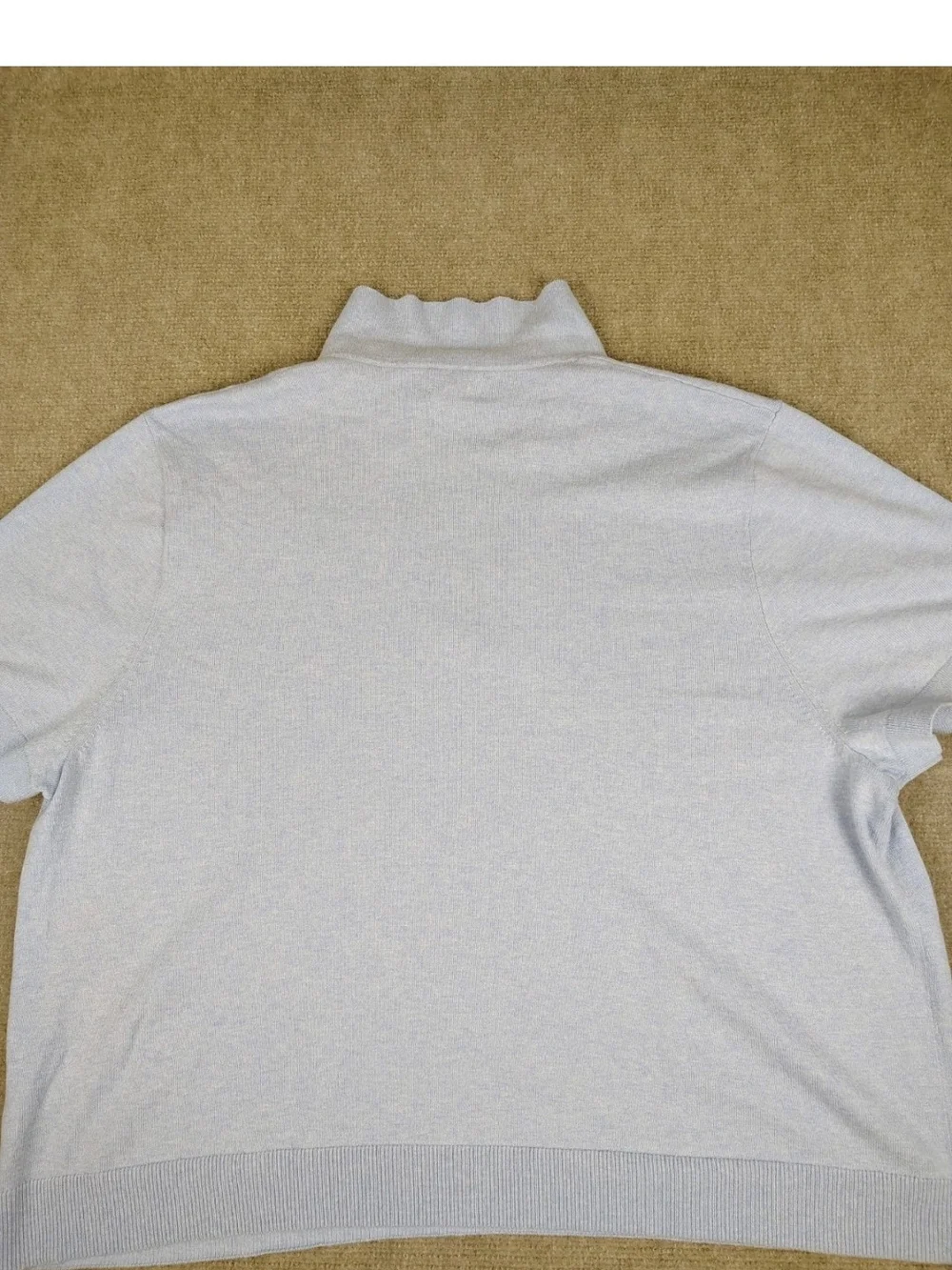 Women's J.Crew Blue Cotton Cashmere Blend Short Sleeve Shirt Polo Size 3X